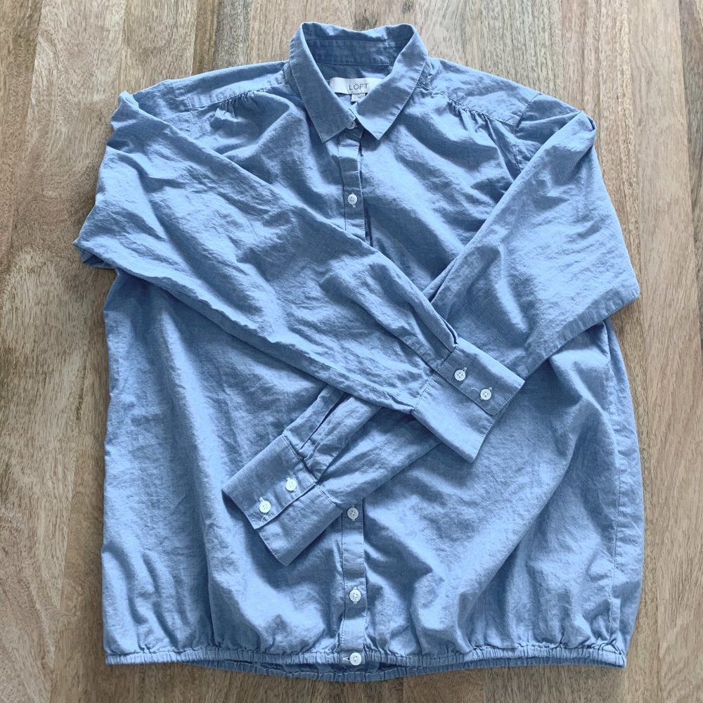 Loft Blue Chambray Blouse